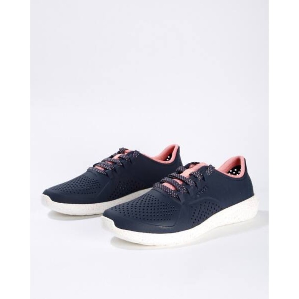 Crocs Literide Pacer Navy Pink Speckled Sneakers 206036 Womens Size 8